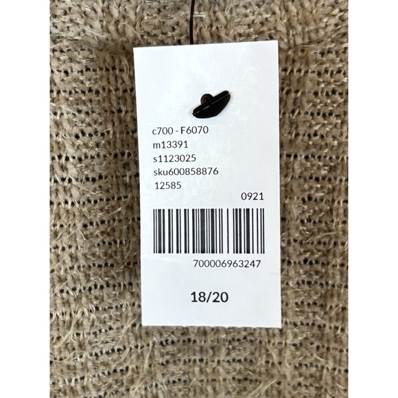 LANE BRYANT Beige Mock Neck Eyelash Knit Sweater Women 18/20 Drop Shoulder NEW - Picture 4 of 11